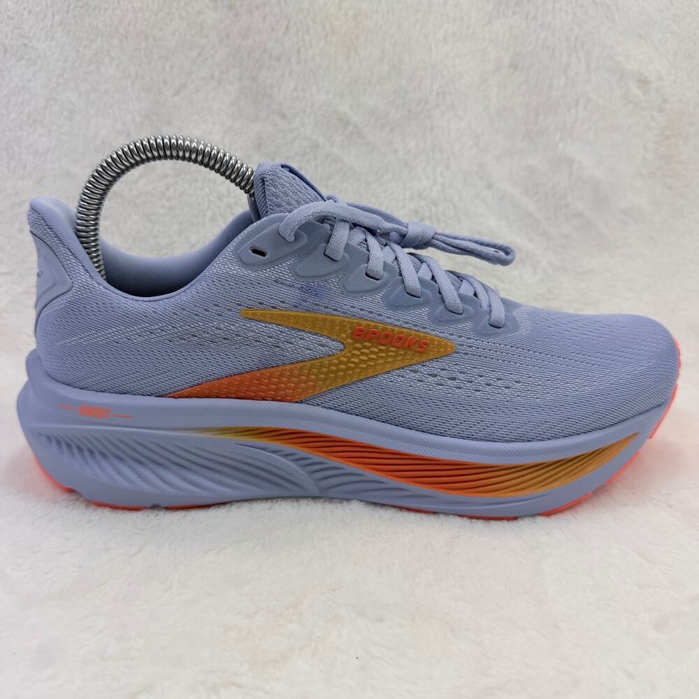 Brooks Ghost 17 Blue Heron Orange Womens Running Shoes Size 8 1204311B443